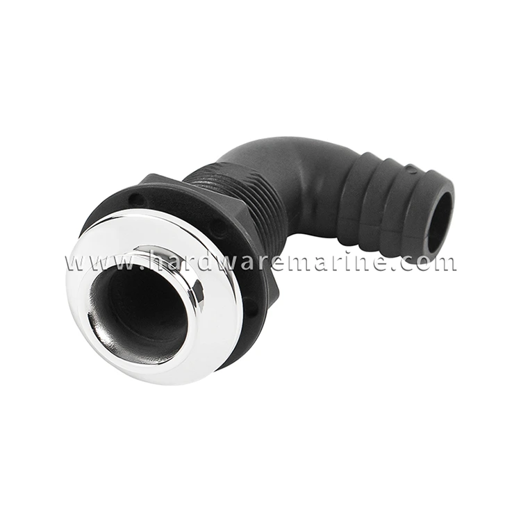 Marine Boat Nylon Plastic Thru Hull Drain με φουσκωτό και επάνω κάλυμμα από ανοξείδωτο χάλυβα