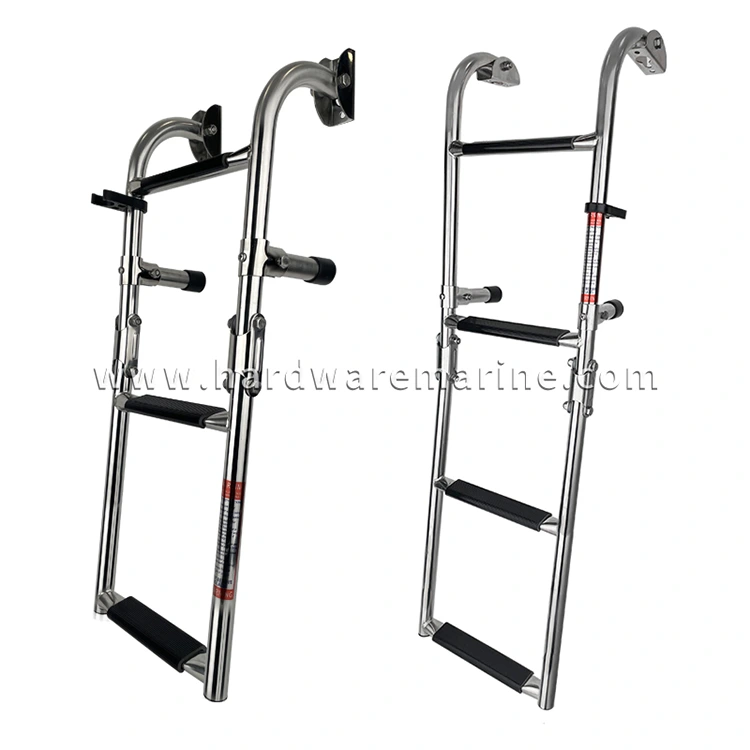 Αναδίπλωση ανοξείδωτου χάλυβα 2+1/2+2 Βήμα Marine Ladder